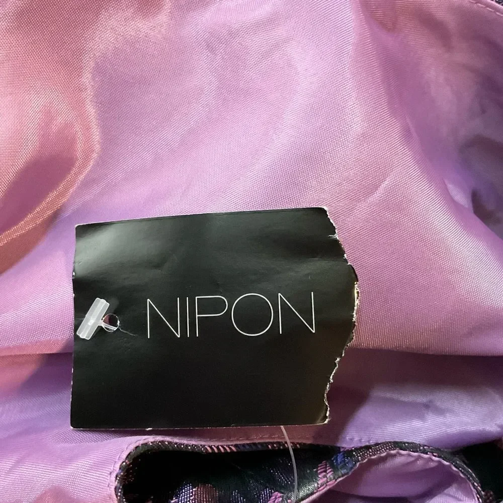 NEW Nipon Boutique Onyx Purple Metallic Floral Dress Jacket Matching Set 16